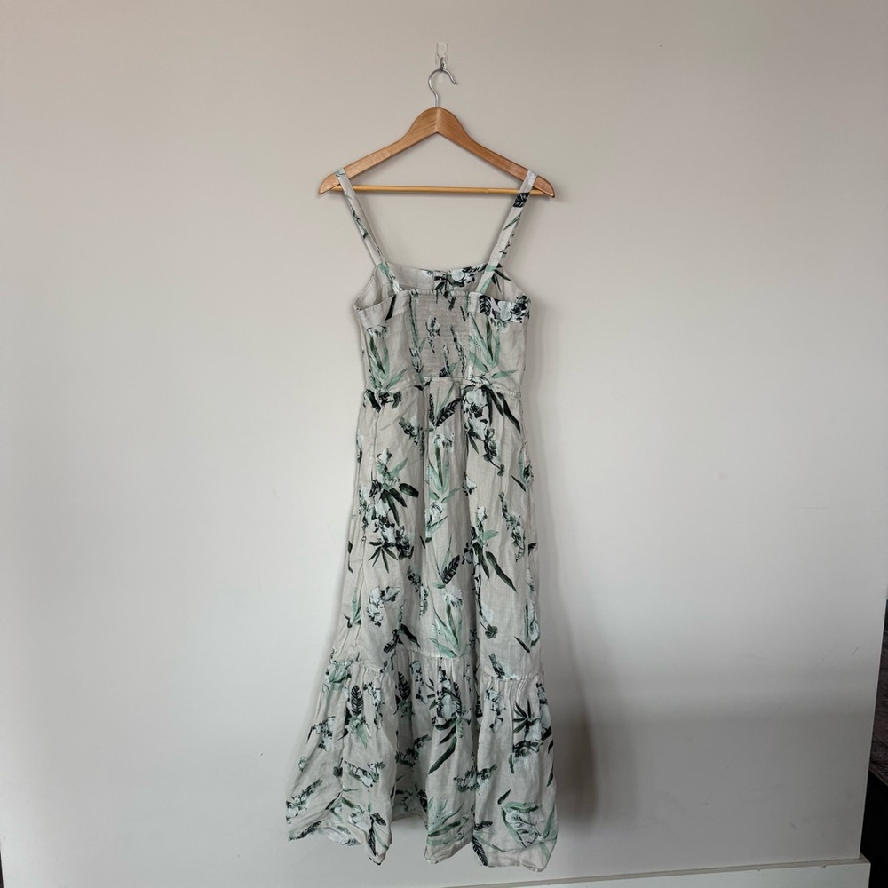 Banana Republic Ramie Button Front Maxi Dress in Khaki Floral - Picture 10 of 16